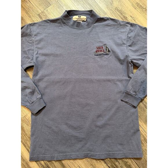 Vtg Princess Cruise Shirt Adult Medium Blue South America Penguin Long Sleeve - Picture 2 of 6